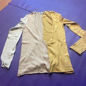 CHRIS BENZ SzM cardigan cotton colorblock yellow